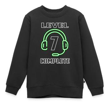 7. Geburtstag 7 Jahre Gamer Zocker Geschenkidee - Kinder Premium Organic Sweatshirt - Schwarz - Vorne - AI Model Kid Female (0cm)