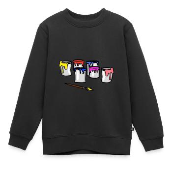 Domaine de travail Couleurs Métiers Peintres - Sweat Premium enfant bio - noir - Devant - AI Model Kid Female (0cm)