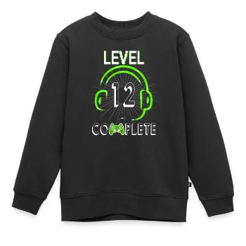 12. Geburtstag Gamer Level 12 Complete - Kinder Premium Organic Sweatshirt - Schwarz - Vorne - AI Model Kid Female (0cm)