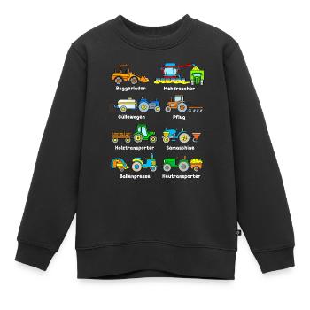 Beliebte Traktoren und Landmaschinen - Kinder Premium Organic Sweatshirt - Schwarz - Vorne - AI Model Kid Female (0cm)