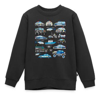 Voitures de police véhicules de flic voitures de patrouille - Sweat Premium enfant bio - noir - Devant - AI Model Kid Female (0cm)