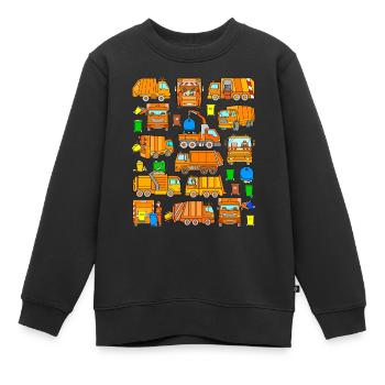 Müllwagen Müllabfuhr Kinder - Kinder Premium Organic Sweatshirt - Schwarz - Vorne - AI Model Kid Female (0cm)
