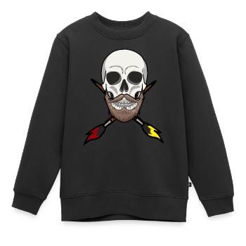 Arbeit Maler Schädel Maler Meister Kunst Pinsel - Kinder Premium Organic Sweatshirt - Schwarz - Vorne - AI Model Kid Female (0cm)