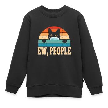 Ew People Katzenliebhaber - Kinder Premium Organic Sweatshirt - Schwarz - Vorne - AI Model Kid Female (0cm)