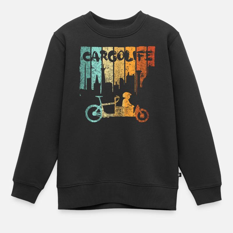 Roue de charge Enfant Cargobike Vélo Changement climatique - Sweat Premium enfant bio - noir