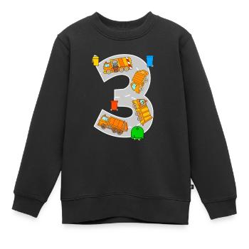 Garbage collection Garbage trucks Children 3 years birthday - Kids Premium Organic Sweatshirt - black - Front - AI Model Kid Female (0cm)