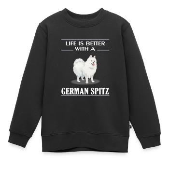 German Spitz - Kinder Premium Organic Sweatshirt - Schwarz - Vorne - AI Model Kid Female (0cm)