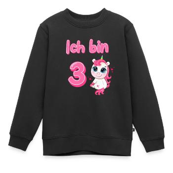 3. Geburtstag Einhorn mädchen - Kinder Premium Organic Sweatshirt - Schwarz - Vorne - AI Model Kid Female (0cm)
