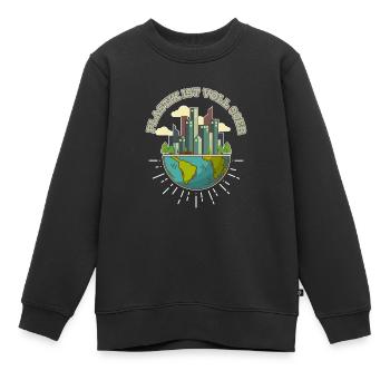Plastique Années 90 Protection Du Climat - Sweat Premium enfant bio - noir - Devant - AI Model Kid Female (0cm)