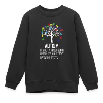 Autism Awareness saying - Kids Premium Organic Sweatshirt - black - Front - AI Model Kid Female (0cm)