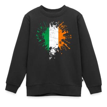 Drapeau irlandais - Sweat Premium enfant bio - noir - Devant - AI Model Kid Female (0cm)