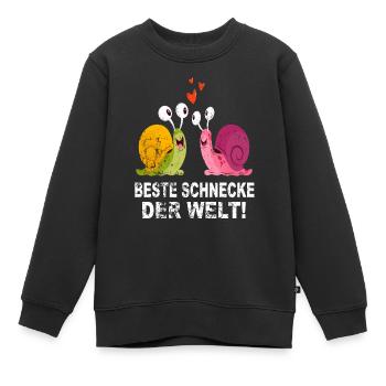 Schnecke Schneckenhaus Liebe Freunde Geschenk - Kinder Premium Organic Sweatshirt - Schwarz - Vorne - AI Model Kid Female (0cm)