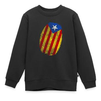Drapeau de la Catalogne Empreinte digitale - Sweat Premium enfant bio - noir - Devant - AI Model Kid Female (0cm)