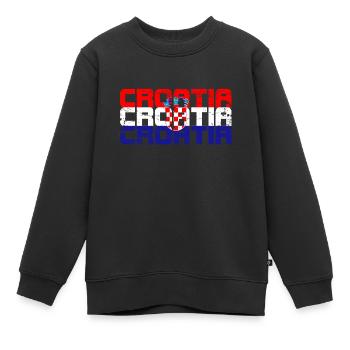 Kroatien - Kinder Premium Organic Sweatshirt - Schwarz - Vorne - AI Model Kid Female (0cm)