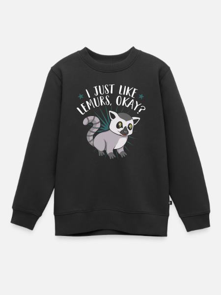 Lemur - Kinder Premium Organic Sweatshirt - Schwarz
