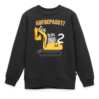 Bagger 2. Geburtstag 2 Jahre Jungen - Kinder Premium Organic Sweatshirt - Schwarz - Vorne - AI Model Kid Female (0cm)