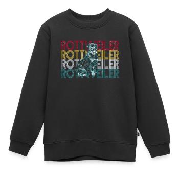M. Rottweiler - Sweat Premium enfant bio - noir - Devant - AI Model Kid Female (0cm)