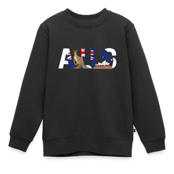Australie - Sweat Premium enfant bio - noir - Devant - AI Model Kid Female (0cm)