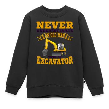 Operateur de pelle - Sweat Premium enfant bio - noir - Devant - AI Model Kid Female (0cm)