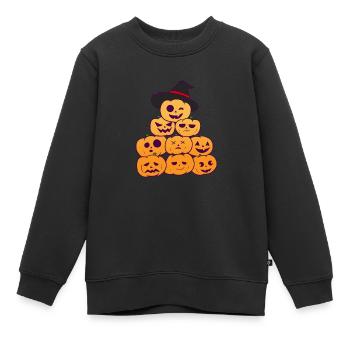 Citrouilles - Sweat Premium enfant bio - noir - Devant - AI Model Kid Female (0cm)