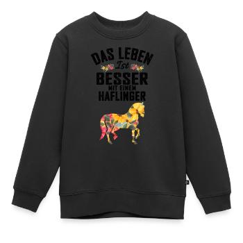 Haflinger Pferd - Kinder Premium Organic Sweatshirt - Schwarz - Vorne - AI Model Kid Female (0cm)