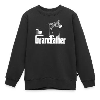 The Grandfather the Godfather Opa Großvater Lustig - Kinder Premium Organic Sweatshirt - Schwarz - Vorne - AI Model Kid Female (0cm)