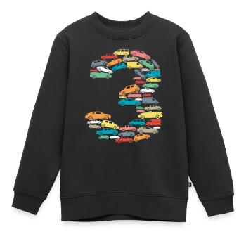 3.Geburtstag Kindergeburtstag 3 Jahre Alt Autos - Kinder Premium Organic Sweatshirt - Schwarz - Vorne - AI Model Kid Female (0cm)