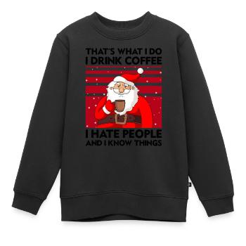 Weihnachtsmann - Kinder Premium Organic Sweatshirt - Schwarz - Vorne - AI Model Kid Female (0cm)