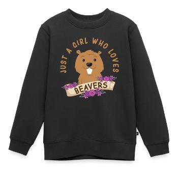 Biber - Kinder Premium Organic Sweatshirt - Schwarz - Vorne - AI Model Kid Female (0cm)