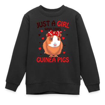 Meerschweinchen - Kinder Premium Organic Sweatshirt - Schwarz - Vorne - AI Model Kid Female (0cm)