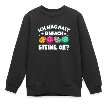 Steine - Kinder Premium Organic Sweatshirt - Schwarz - Vorne - AI Model Kid Female (0cm)