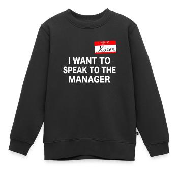 Karen Hallo, mein Name ist Karen. Halloween Kostüm - Kinder Premium Organic Sweatshirt - Schwarz - Vorne - AI Model Kid Female (0cm)