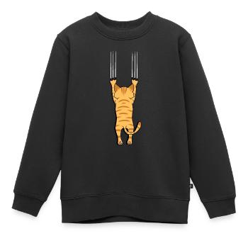 chat chats drôle chat domestique chat sauvage enfant miaou - Sweat Premium enfant bio - noir - Devant - AI Model Kid Female (0cm)