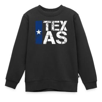 Texas - Kinder Premium Organic Sweatshirt - Schwarz - Vorne - AI Model Kid Female (0cm)