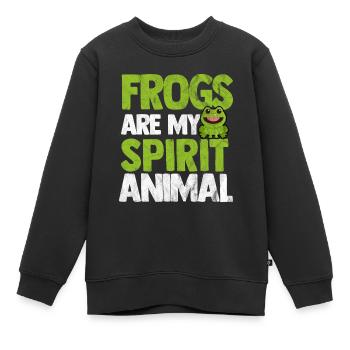 Grenouille - Sweat Premium enfant bio - noir - Devant - AI Model Kid Female (0cm)