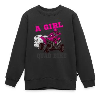 Quad - Kids Premium Organic Sweatshirt - black - Front - AI Model Kid Female (0cm)