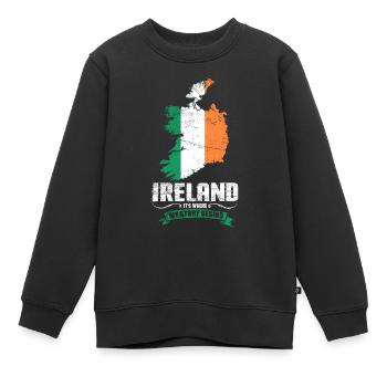 Irlande - Sweat Premium enfant bio - noir - Devant - AI Model Kid Female (0cm)
