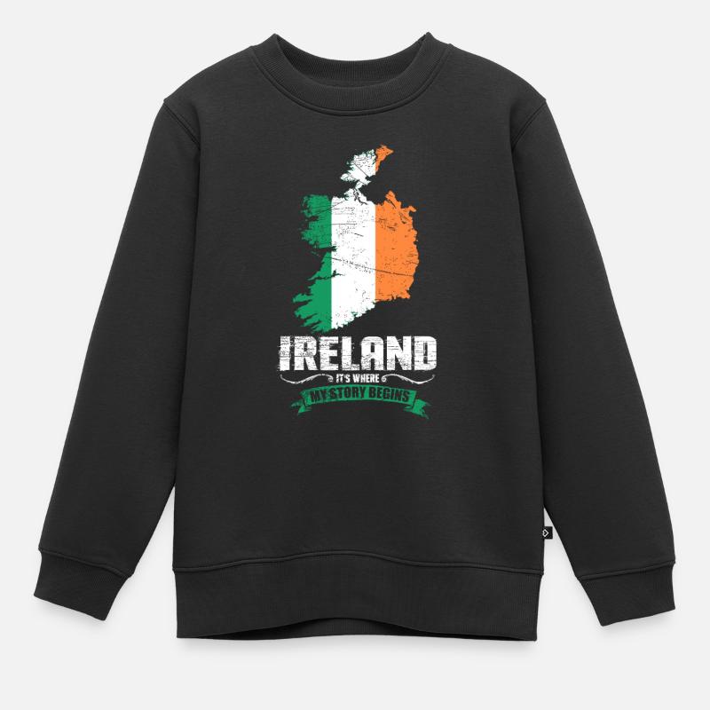 Irlande - Sweat Premium enfant bio - noir