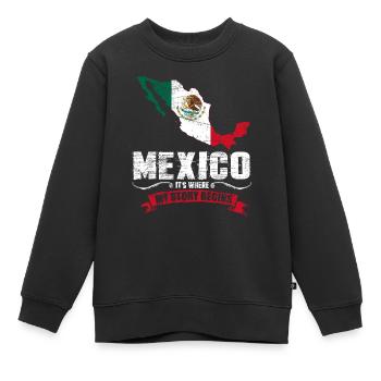 Mexique - Sweat Premium enfant bio - noir - Devant - AI Model Kid Female (0cm)