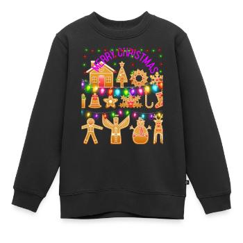 Joyeux Noël, Joyeux Noël - Sweat Premium enfant bio - noir - Devant - AI Model Kid Female (0cm)