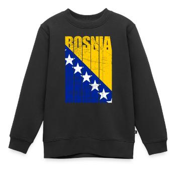 Drapeau de la Bosnie - Sweat Premium enfant bio - noir - Devant - AI Model Kid Female (0cm)