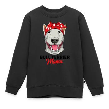 Bull terrier - Sweat Premium enfant bio - noir - Devant - AI Model Kid Female (0cm)