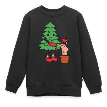 Weihnachtsbaum lustig Weihnachten lustiger Tanne - Kinder Premium Organic Sweatshirt - Schwarz - Vorne - AI Model Kid Female (0cm)