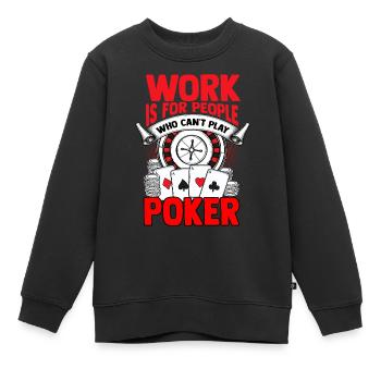 poker - Sweat Premium enfant bio - noir - Devant - AI Model Kid Female (0cm)