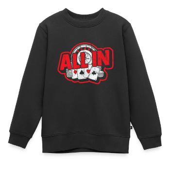poker - Kids Premium Organic Sweatshirt - black - Front - AI Model Kid Female (0cm)