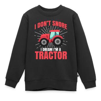 Tracteur Agriculture Ferme Matériel Agricole Champ - Sweat Premium enfant bio - noir - Devant - AI Model Kid Female (0cm)