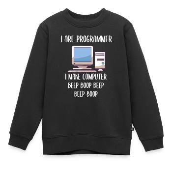Je suis programmeur en programmation - Sweat Premium enfant bio - noir - Devant - AI Model Kid Female (0cm)