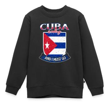 Kuba - Kinder Premium Organic Sweatshirt - Schwarz - Vorne - AI Model Kid Female (0cm)