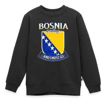 La Bosnie appelle - Sweat Premium enfant bio - noir - Devant - AI Model Kid Female (0cm)