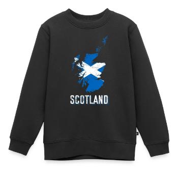Schottland Flagge Geografie - Kinder Premium Organic Sweatshirt - Schwarz - Vorne - AI Model Kid Female (0cm)